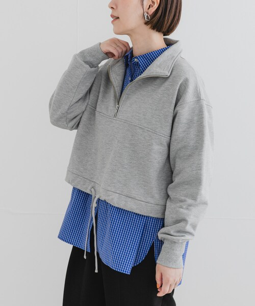 URBAN RESEARCH ROSSO（アーバンリサーチロッソ）の「F by ROSSO　ハーフジップスウェット（スウェット・レディース・GRAY/NAVY・FREE）」の5枚目の写真