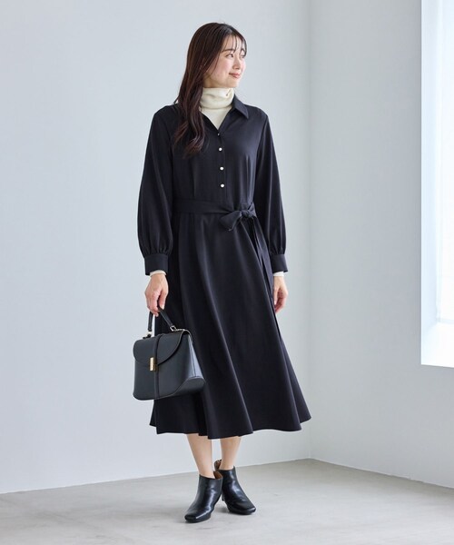 ROPE' PICNIC（ロペピクニック）の「リボンシャツワンピース（シャツワンピース・レディース・ベージュ/ネイビー・L/M/S）」の19枚目の写真