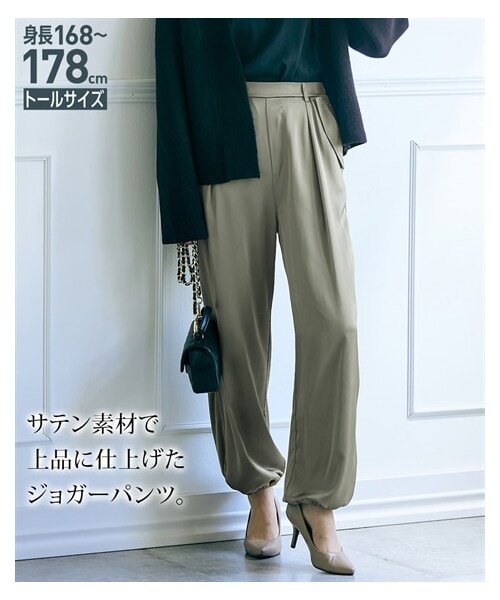 nissen（ニッセン）の「高身長　クラッシーサテンタックパラシュートパンツ（トールサイズ）（パンツ・レディース・カーキ/黒・MTT/LTT/LLTT/3LTT/4LTT/5LTT）」の8枚目の写真