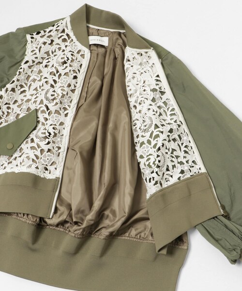 URBAN RESEARCH(アーバンリサーチ)の「STUMBLY LACE COMBI SHEER SL MA-1(MA-1・レディース・KHAKI・38)」の6枚目の写真