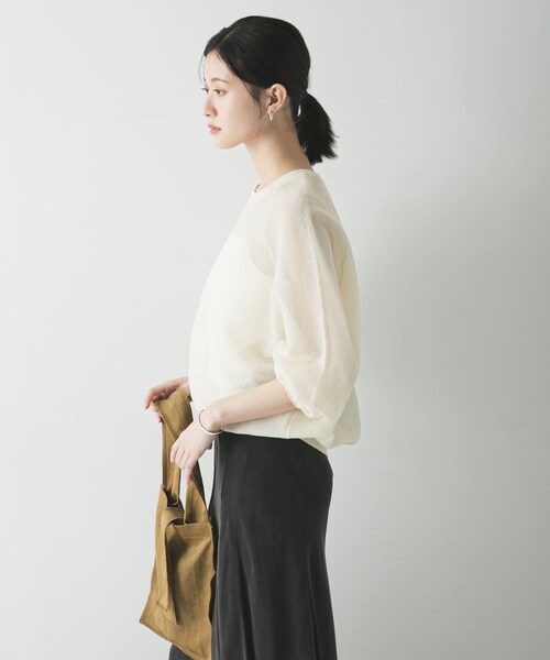 URBAN RESEARCH（アーバンリサーチ）の「リネン混スポンディッシュニット（ニット/セーター・レディース・IVORY/PINK/GRAY・Free）」の20枚目の写真