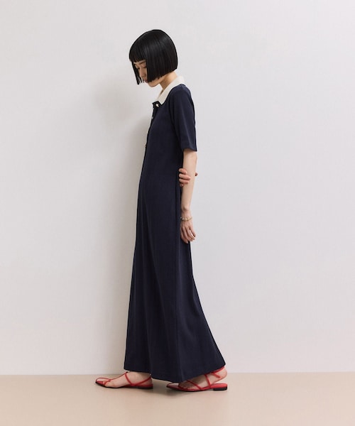 ADAM ET ROPE'(アダムエロペ)の「【WEB限定】ハーフスリーブポロシャツワンピース(ワンピース・レディース・ブラック/チャコール/ネイビー系/レッド・M/S)」の14枚目の写真