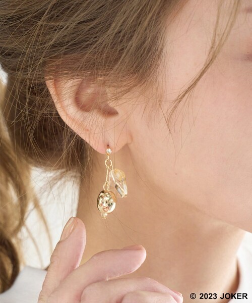 ROPE' PICNIC（ロペピクニック）の「【Pingu × ROPE' PICNIC】ポーチ付きクリアカラーピングーフェイスピアス（ピアス（両耳用）・レディース・ゴールド/シルバー・F）」の6枚目の写真