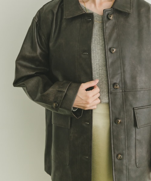 ITEMS URBANRESEARCH（アイテムズ アーバンリサーチ）の「カバーオールジャケット（カバーオール・レディース・BRN/BLK・FREE）」の4枚目の写真