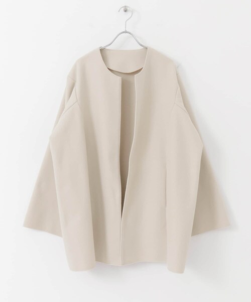 URBAN RESEARCH Sonny Label（アーバンリサーチサニーレーベル）の「ニットメルトンミドルコート（ノーカラージャケット・レディース・GRAY/NAVY/ECRU・FREE）」の16枚目の写真