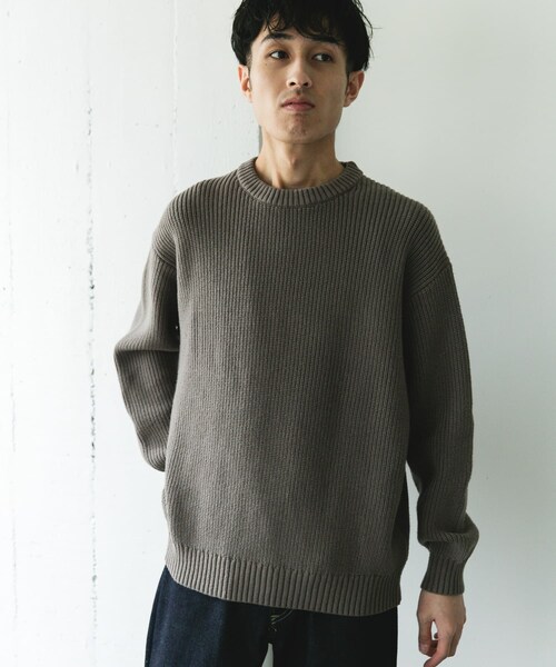 URBAN RESEARCH DOORS（アーバンリサーチドアーズ）の「畦ニット クルーネックプルオーバー（ニット/セーター・メンズ・RED/GRAY/BLUEGREEN/CHARCOAL・M/L）」の9枚目の写真