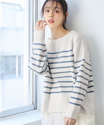 Maison INNESS | <2月20日午前11時販売開始>マシュマロニットミラノリブボートネックトップス<大きいサイズ有>(ニット/セーター)