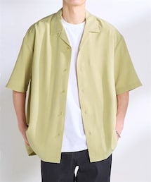 nissen | オーバーサイズオープンカラー5分袖シャツ【大きいサイズ有】(シャツ/ブラウス)