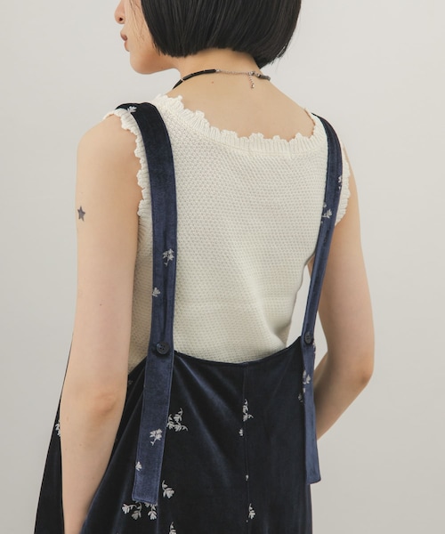 KBF（ケイビーエフ）の「クロシェスカラップタンクトップ（タンクトップ・レディース・IVORY/TOP GRAY/NAVY・One）」の8枚目の写真