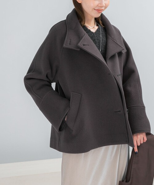 URBAN RESEARCH ROSSO（アーバンリサーチロッソ）の「スーパー140シャルム2WAYカラーコート（テーラードジャケット・レディース・L/GREIGE/MOCHA/CHARCOAL・FREE）」の22枚目の写真