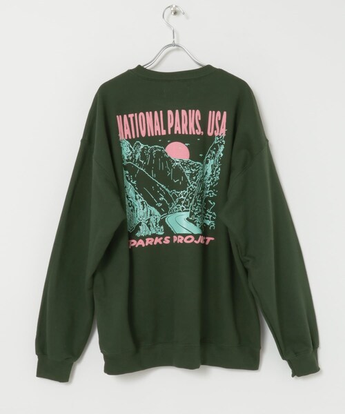 THE GOODLAND MARKET（ザグッドランドマーケット）の「PARKS PROJECT　NATIONAL PARKS SWEAT（スウェット・メンズ・GREEN/YELLOW・M/L）」の13枚目の写真