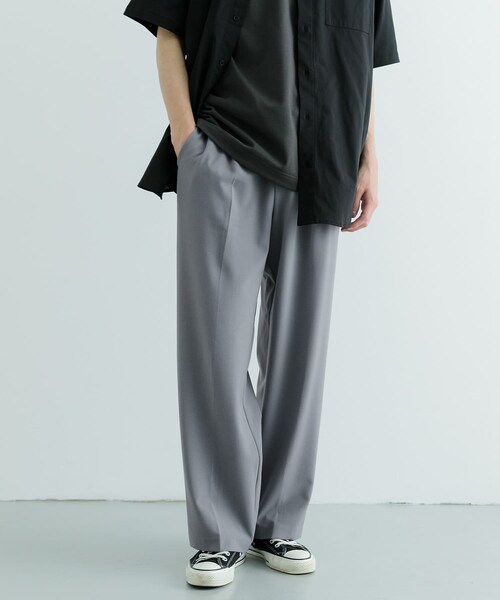 ITEMS URBANRESEARCH（アイテムズ アーバンリサーチ）の「『セットアップ対応』ウォッシャブル×クールタッチTRストレートパンツ（その他パンツ・メンズ・BLK/BEG/GRY/CHK・M/L）」の22枚目の写真