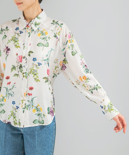 URBAN RESEARCH ROSSO（アーバンリサーチロッソ）の「ボタニカルプリントデザインシャツ（シャツ/ブラウス・レディース・OFF/BLACK・Free）」の11枚目の写真