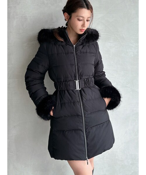 RESEXXY（リゼクシー）の「フード付きダウンコート【完売サイズは品番：1526100221で販売中】（ダウンジャケット/コート・レディース・ホワイト/ブラック/ベージュ/ミックス・S/M）」の11枚目の写真