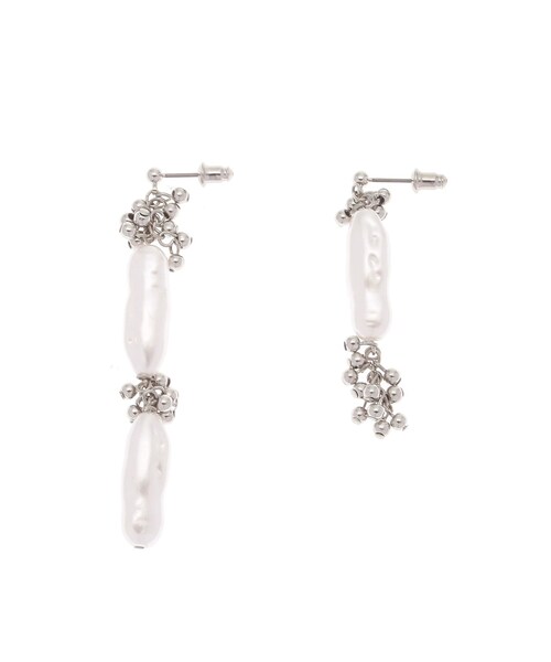 LAGUNAMOON（ラグナムーン）の「LADYキャビアビーズ淡水ピアス（ピアス（両耳用）・レディース・シルバー/ゴールド・F）」の2枚目の写真