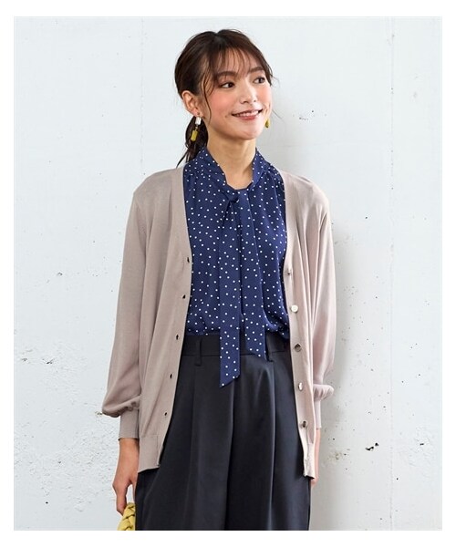 nissen（ニッセン）の「大きいサイズ ひんやりサマーニットオーバーサイズカーディガン（UVカット・接触冷感・遮熱）（カーディガン/ボレロ・レディース・ミントグリーン/黒/モカグレー/ディープブルー・L/LL/3L/4L/5L/6L/8L/10L）」の16枚目の写真