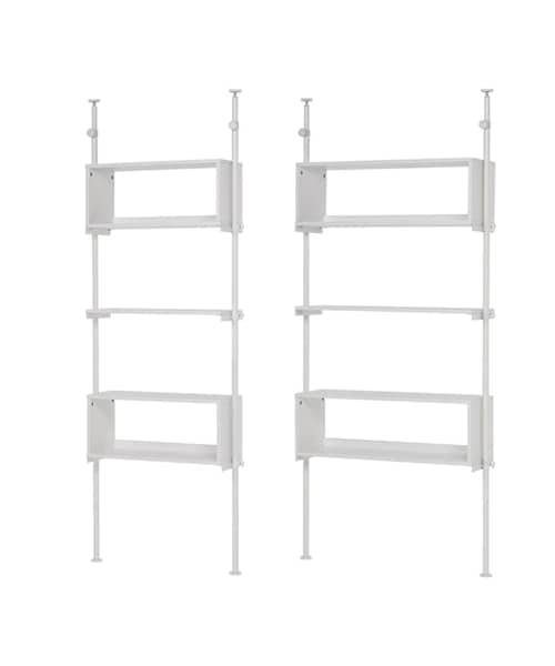 nissen（ニッセン）の「突っ張り式ディスプレイラック(無段階高さ調節 )（家具・メンズ・ホワイト×ホワイト/ナチュラル×アイボリー/ブラウン×ブラック・幅70cm/幅90cm）」の2枚目の写真