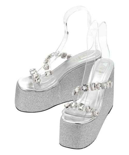 EVRIS（エヴリス）の「ビジュープラットフォームサンダル（サンダル・レディース・ブラック/ブルー/シルバー・S/M/L）」の9枚目の写真