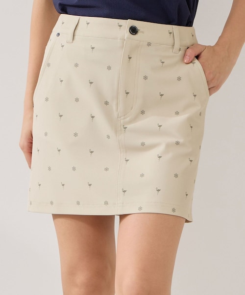 ROPE'（ロペ）の「小紋総柄プリントAラインスカート/UV・接触冷感（デニムスカート・レディース・ブラック/ホワイト/ベージュ・L/M/S）」の16枚目の写真