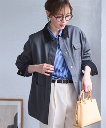nissen | <大きいサイズ>コーデュロイ衿ゆるシルエットブルゾン(ジャケット/アウター)