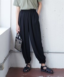 SMILE LAND | 大きいサイズ落ち感を楽しむタックデザインジョガーパンツ（ゆったりヒップ）(その他パンツ)