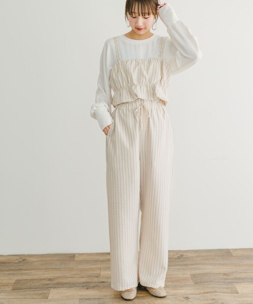 ITEMS URBANRESEARCH(アイテムズ アーバンリサーチ)の「ストライプシャーリングビスチェ(その他トップス・レディース・L.BEIGE/BRN・FREE)」の7枚目の写真