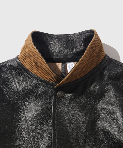 ADAM ET ROPE'（アダムエロペ）の「【Mister Freedom/ミスターフリーダム】CAMPUS STUD JACKET COWHIDE LEATHER（ライダースジャケット・メンズ・ブラック・40/42）」の22枚目の写真