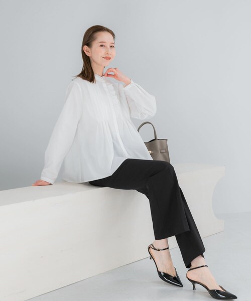 URBAN RESEARCH ROSSO（アーバンリサーチロッソ）の「フリルネックレースデザインシャツブラウス（シャツ/ブラウス・レディース・OFF WHITE/ASH/BLACK・Free）」の8枚目の写真