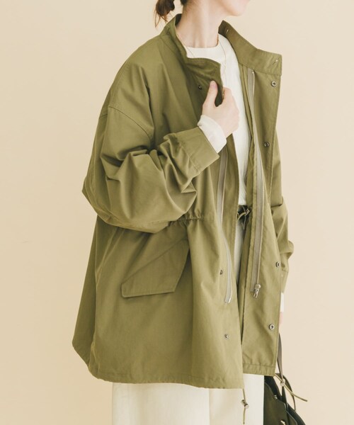 ITEMS URBANRESEARCH(アイテムズ アーバンリサーチ)の「『撥水/防花粉/イージーケア』ミリタリーモッズコート(モッズコート・レディース・BLK/KHK・Free)」の16枚目の写真