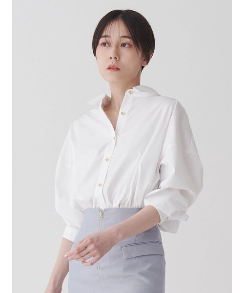 TONAL（トーナル）の「オーバーシャツ（シャツ/ブラウス・レディース・オフホワイト/グレー/ブラック/ブルー/アイスブルー・M）」の2枚目の写真