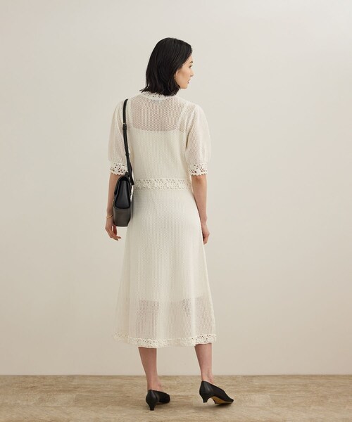 ROPE'（ロペ）の「クロシェニットワンピース/洗える（ワンピース・レディース・ホワイト/ネイビー・F）」の11枚目の写真