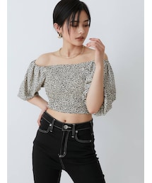GYDA | LEOPARD PATTERNバルーンスリーブブラウス(シャツ/ブラウス)