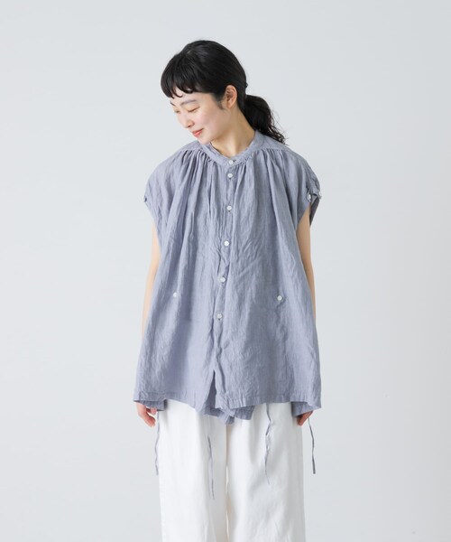 かぐれ（カグレ）の「Vlas Blomme　2WAYケープブラウス（シャツ/ブラウス・レディース・L BEIGE/BLUE GRAY・Free）」の12枚目の写真