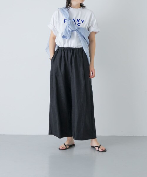 かぐれ（カグレ）の「カラーリネンクロップドパンツ（その他パンツ・レディース・BLACK/BEIGE/BLUE/RED・Free）」の12枚目の写真