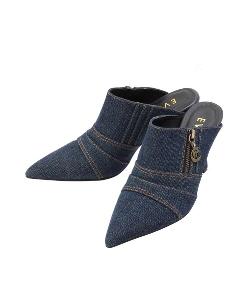 EVRIS（エヴリス）の「Eチャームポインテッドトゥミュール（サンダル・レディース・ブラック/インディゴ・S/M/L）」の4枚目の写真