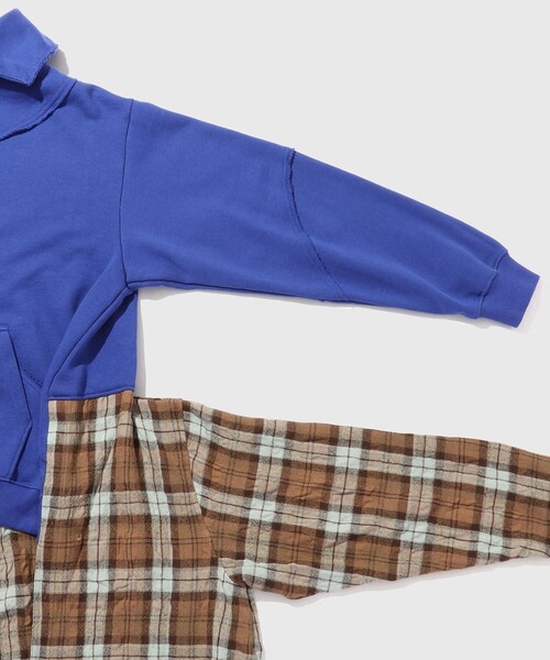ADAM ET ROPE'(アダムエロペ)の「【LIBRIO MENDONCA/リブリオ メンドンサ】SHIRT DOCKING SWEAT PULLOVER(スウェット・メンズ・ライトグレー/ブルー・M/XL)」の12枚目の写真