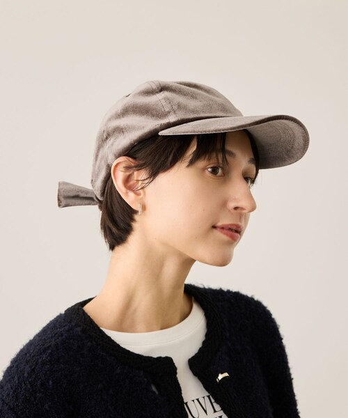 ROPE' PICNIC(ロペピクニック)の「ベロアリボンキャップ(キャップ・レディース・ブラック/ベージュ・F)」の2枚目の写真