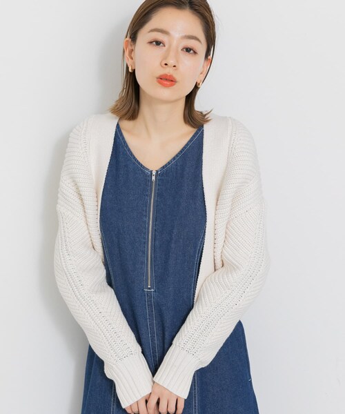 URBAN RESEARCH Sonny Label（アーバンリサーチサニーレーベル）の「ニットボレロカーディガン（カーディガン/ボレロ・レディース・ラベンダー/オフ/ライトグレー・FREE）」の9枚目の写真