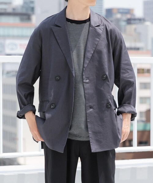 ITEMS URBANRESEARCH(アイテムズ アーバンリサーチ)の「『セットアップ対応』Linen Blend Double Jacket(テーラードジャケット・メンズ・CHA/IVO/BRN・M/L)」の18枚目の写真