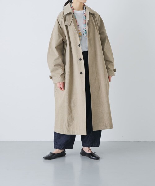 かぐれ(カグレ)の「コットンバルコート(ステンカラーコート・レディース・IVORY/BEIGE/BLACK・Free)」の3枚目の写真