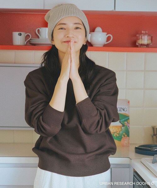 URBAN RESEARCH DOORS（アーバンリサーチドアーズ）の「『仁村紗和さん着用』『UR TECH 200日ニット』スウェットライクプルオーバー（ニット/セーター・レディース・L.GRAY/MINT/ORANGE/BROWN/OFF/D.RED/杢CHARCOAL・M）」の7枚目の写真