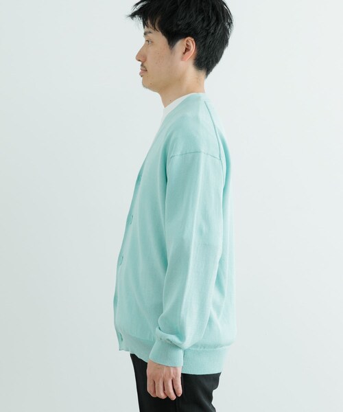 ITEMS URBANRESEARCH（アイテムズ アーバンリサーチ）の「ハイゲージ天竺ニット カーディガン（カーディガン/ボレロ・メンズ・MNT/BLK・M/L）」の14枚目の写真