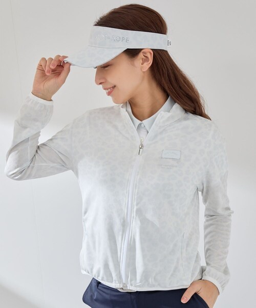 ROPE'(ロペ)の「【UV CARE】【吸水速乾】【ストレッチ】アニマル柄JQ UVライトブルゾン(ブルゾン・レディース・グレー/ネイビー/ピンク・L/M/S)」の12枚目の写真