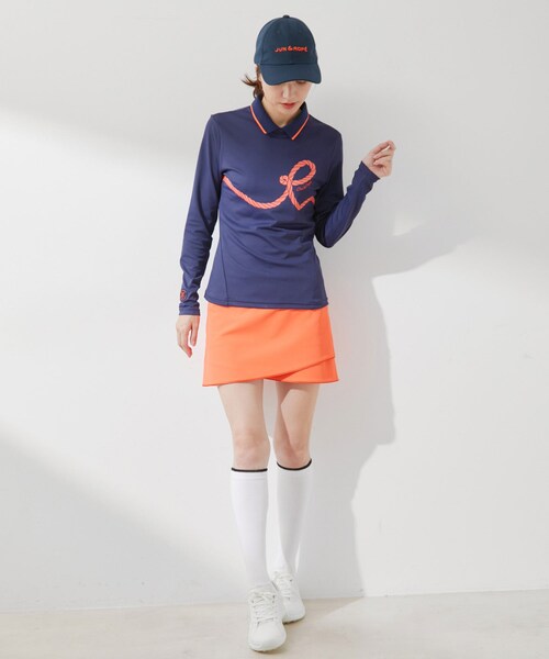 ROPE'（ロペ）の「【ECO】【UV】【防透】Rロープ柄衿付長袖プルオーバー　（Tシャツ/カットソー・レディース・ブラック/ホワイト/ネイビー・L/M/S）」の15枚目の写真