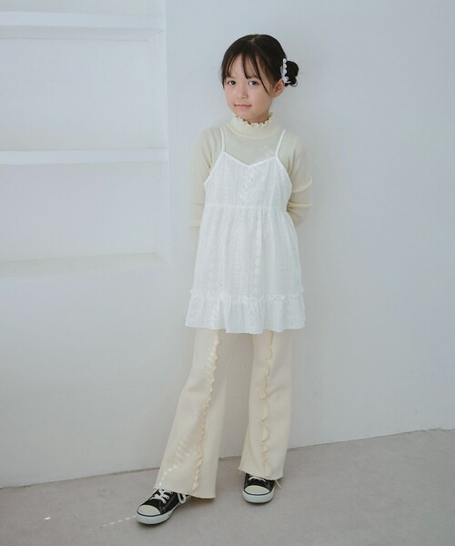ROPE' PICNIC（ロペピクニック）の「【KIDS/キッズ】レースチュニックワンピース（ワンピース・キッズ・ホワイト/オフホワイト・L/M/S）」の9枚目の写真