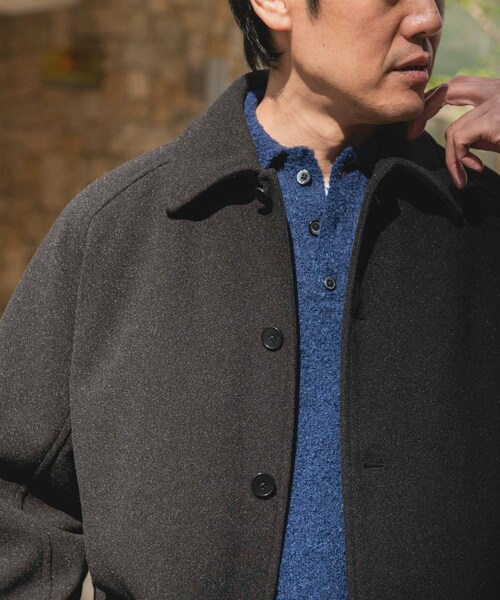 URBAN RESEARCH DOORS（アーバンリサーチドアーズ）の「ニットメルトン パデット ショートコート（テーラードジャケット・メンズ・BROWN/BLACK・M/L）」の7枚目の写真