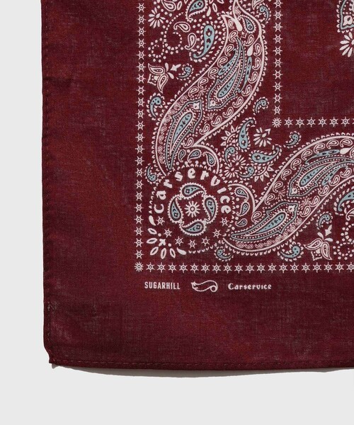 ADAM ET ROPE'(アダムエロペ)の「【SUGARHILL/シュガーヒル】"CAR SERVICE" BANDANA(バンダナ/スカーフ・メンズ・ブラック/ブルー系/ワイン・F)」の11枚目の写真