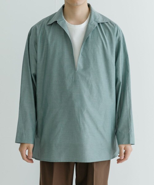 Cale　シルクコットンシャンブレーシャツ