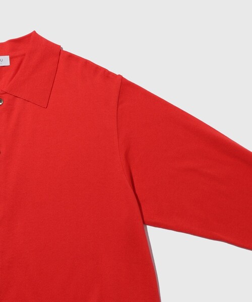 ADAM ET ROPE'(アダムエロペ)の「【URU/ウル】KNIT CARDIGAN(カーディガン/ボレロ・メンズ・チャコール/レッド・1/2)」の8枚目の写真