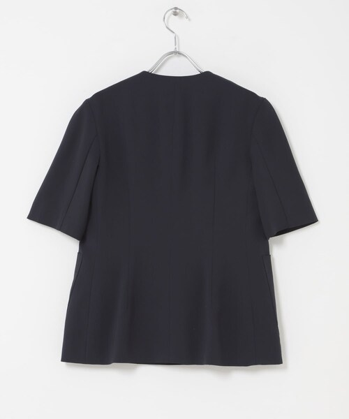 URBAN RESEARCH ROSSO（アーバンリサーチロッソ）の「クールタッチ 防シワ ハーフスリーブジャケット（ノーカラージャケット・レディース・GREIGE/DARK NAVY・Free）」の10枚目の写真